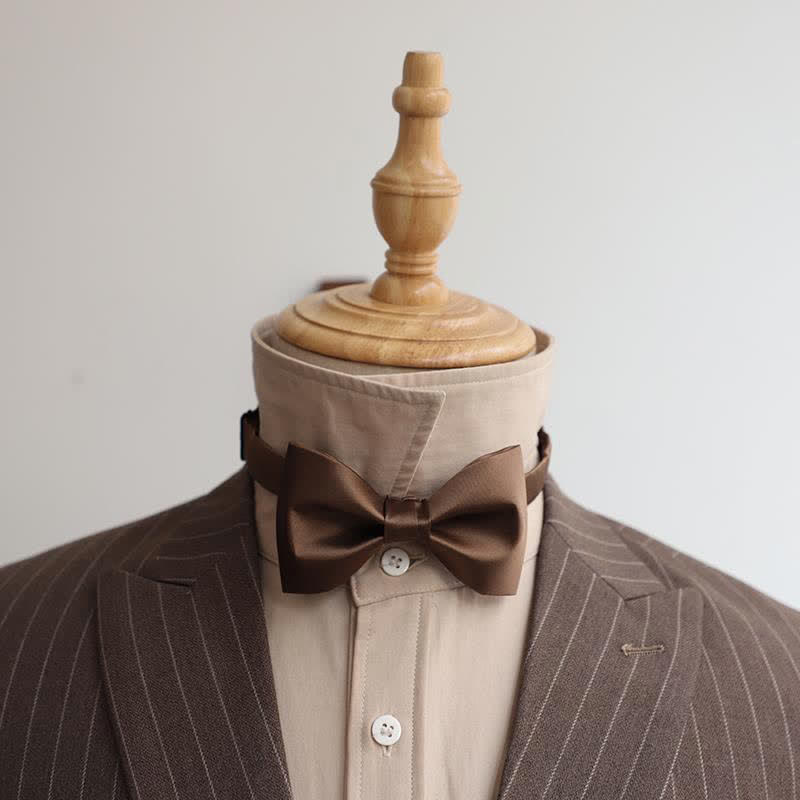 Men's Solid Coffee Brown Color Series Bow Tie - image 1