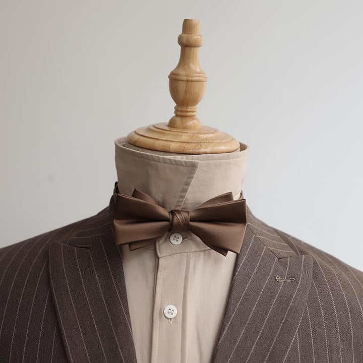 Men's Solid Coffee Brown Color Series Bow Tie - image 5