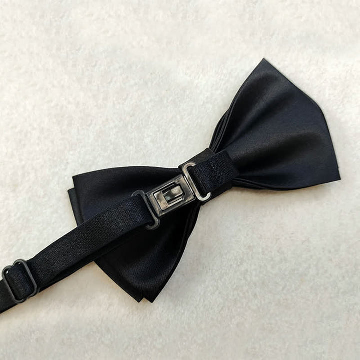 Men's Silver Metal Crown & Cross Chain Bow Tie - image 3