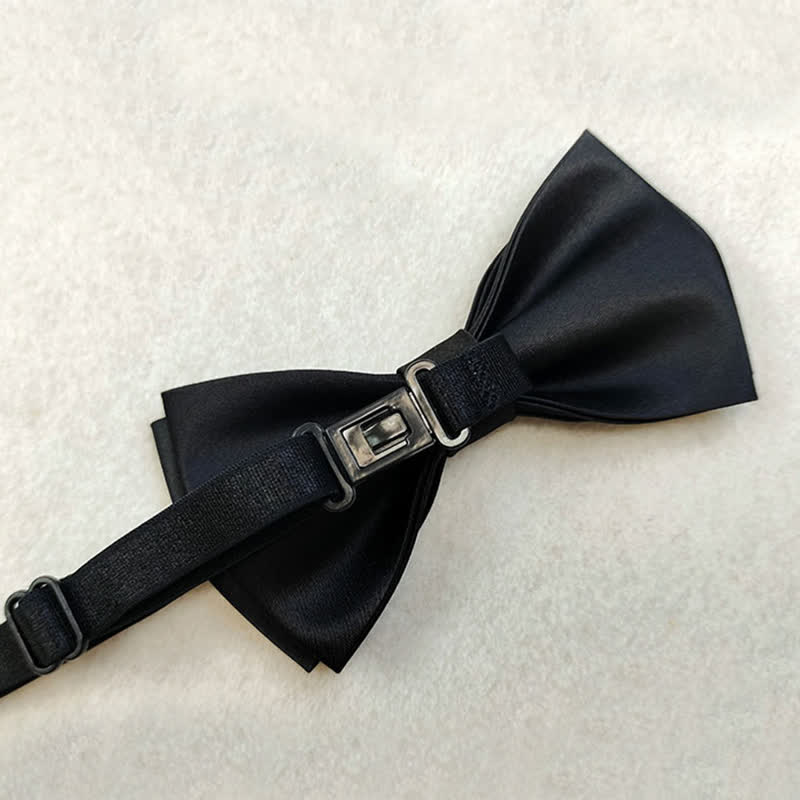 Men's Silver Metal Crown & Cross Chain Bow Tie - image 3