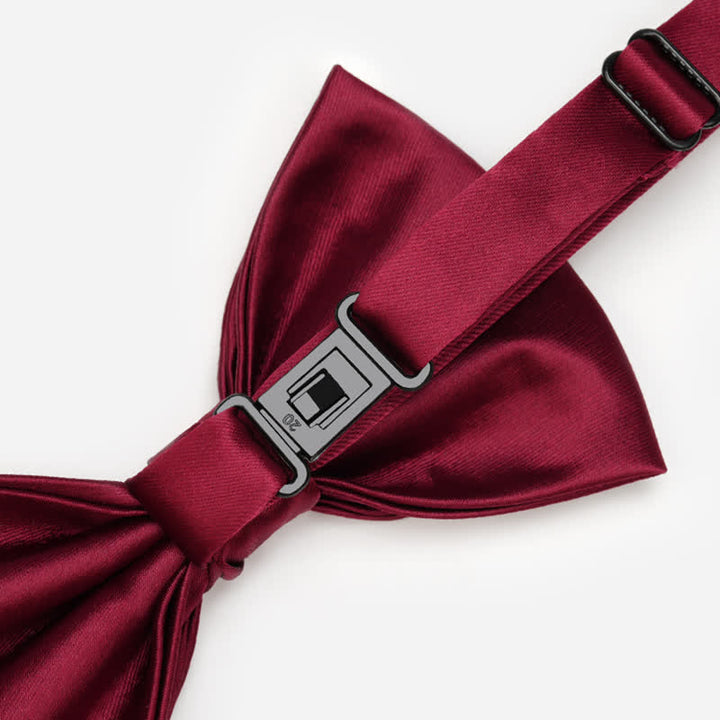 Men's Unique Double Layers Wrinkle Solid Color Bow Tie - image 4