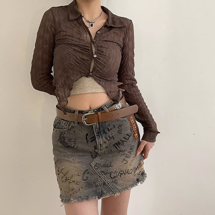 Women's Concho Rivets Metal Decoration Leather Belt - image 4