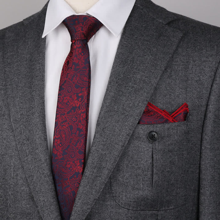 3Pcs Men's Fantasy Paisley Pocket Square Necktie Bow Tie Set - image 4