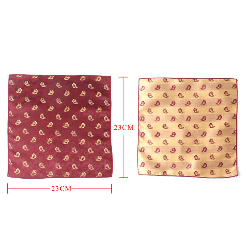 3Pcs Men's Burgundy Series Pocket Square Necktie Bow Tie Set - image 8