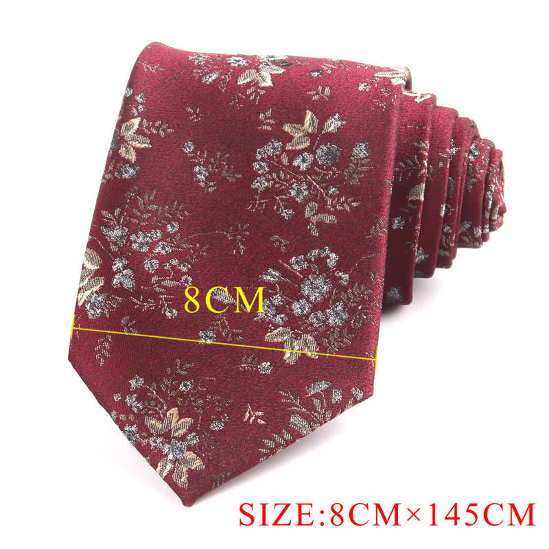 3Pcs Men's Burgundy Series Pocket Square Necktie Bow Tie Set - image 7