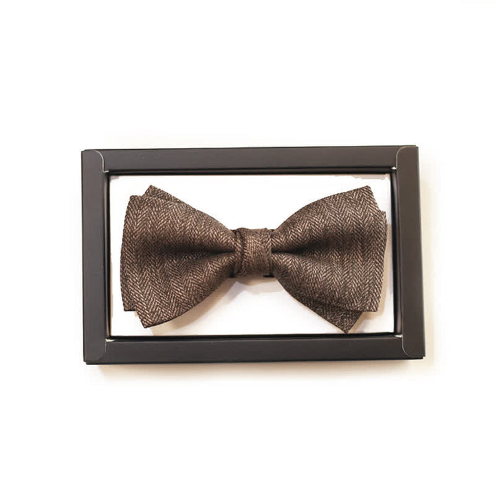 Men's Vintage Brown British Style Floral Brooch Bow Tie - Classical - 1Pcs - image 1