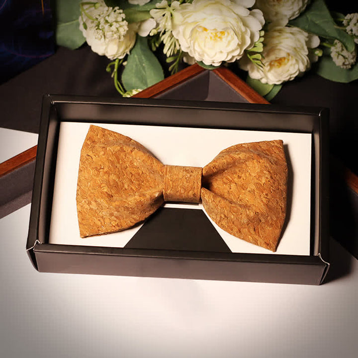 Men's Creative Cork Wood Pattern Party Bow Tie - Style #1 - image 1