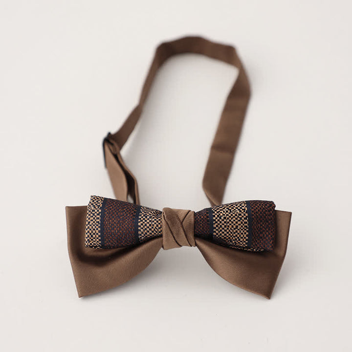 Men's Unqiue Two-Layer Patchwork Floral Bow Tie - Style #16 - image 17