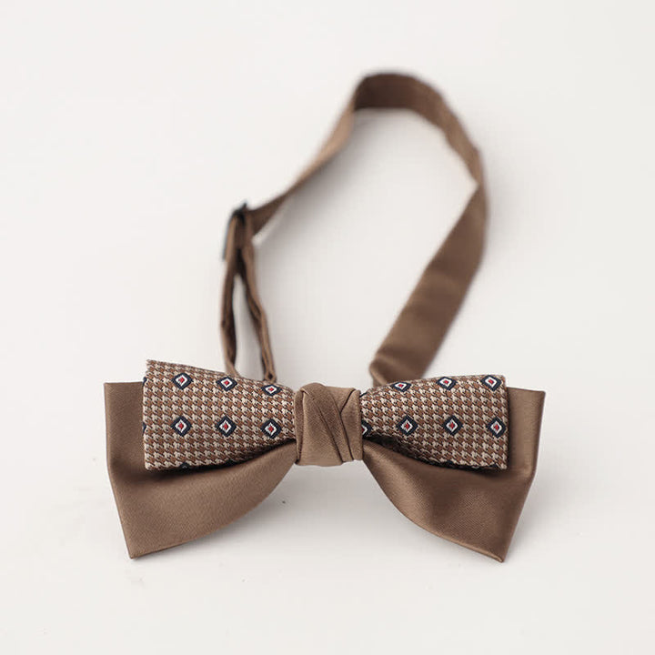 Men's Unqiue Two-Layer Patchwork Floral Bow Tie - Style #4 - image 5
