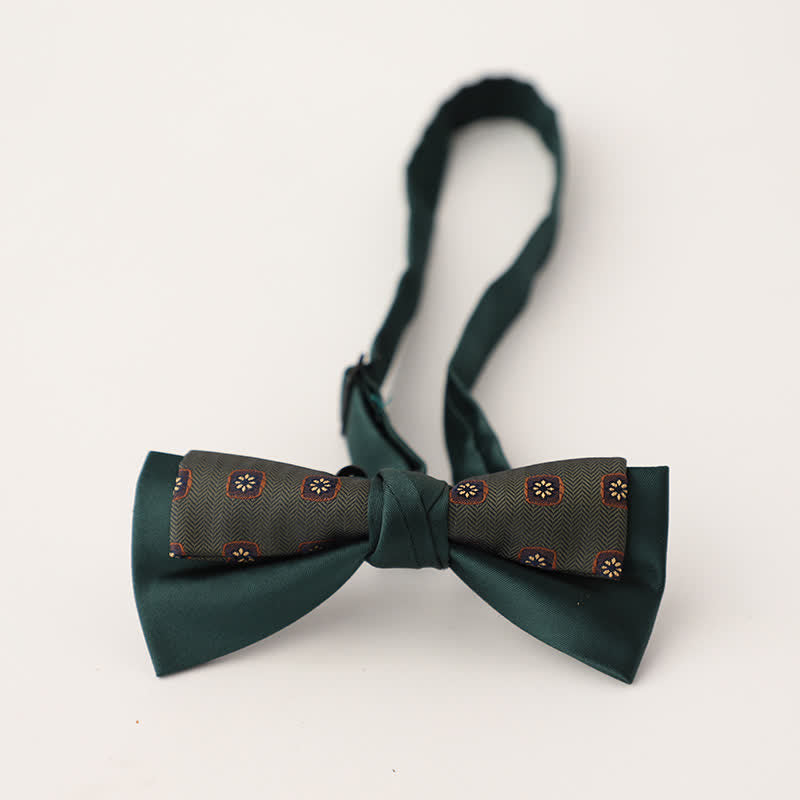 Men's Unqiue Two-Layer Patchwork Floral Bow Tie - Style #8 - image 9