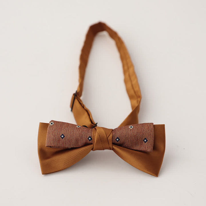 Men's Unqiue Two-Layer Patchwork Floral Bow Tie - Style #12 - image 13