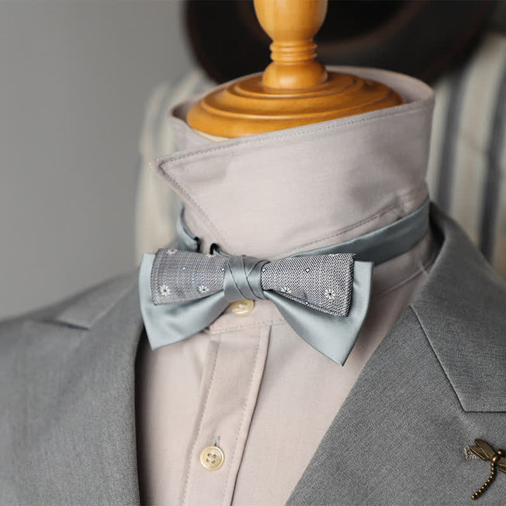Men's Unqiue Two-Layer Patchwork Floral Bow Tie - image 1