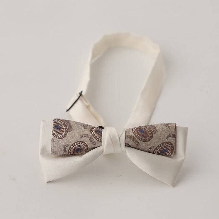 Men's Unqiue Two-Layer Patchwork Floral Bow Tie - Style #15 - image 16