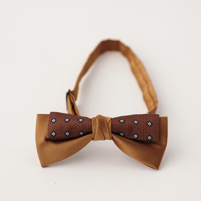 Men's Unqiue Two-Layer Patchwork Floral Bow Tie - Style #3 - image 4