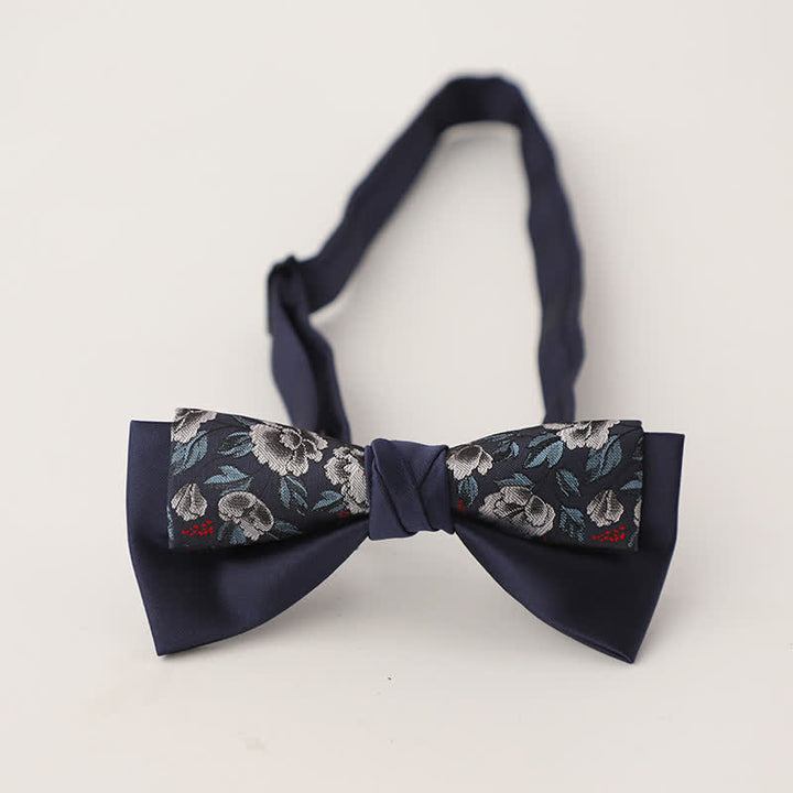 Men's Unqiue Two-Layer Patchwork Floral Bow Tie - Style #2 - image 3