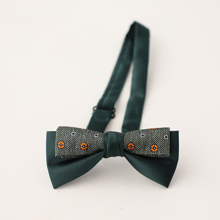 Men's Unqiue Two-Layer Patchwork Floral Bow Tie - Style #7 - image 8