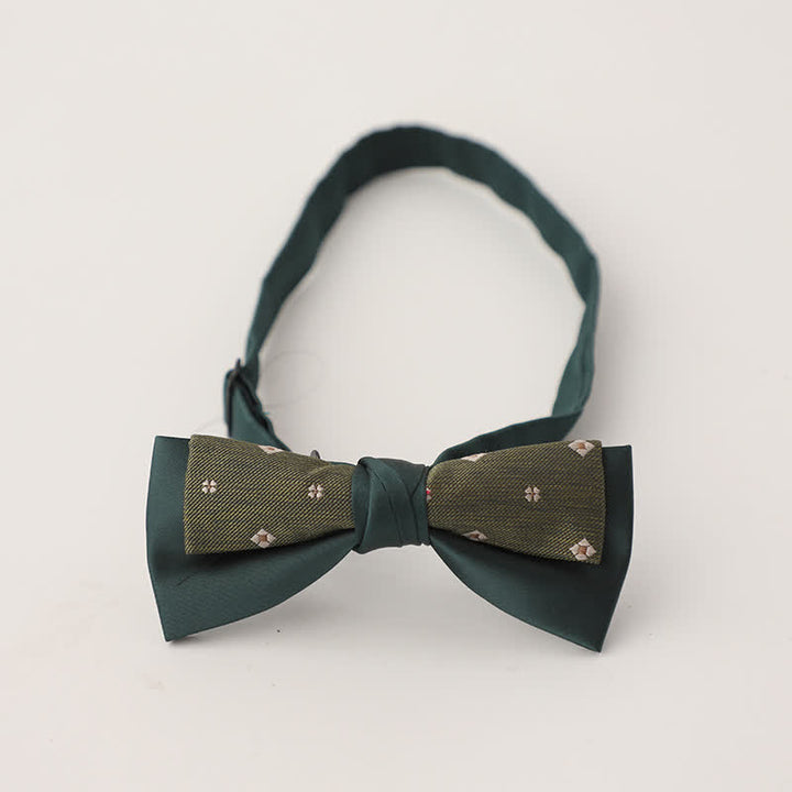 Men's Unqiue Two-Layer Patchwork Floral Bow Tie - Style #9 - image 10