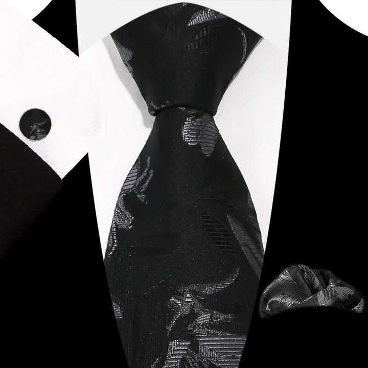 3Pcs Men's Graceful Exquisite Floral Pattern Necktie Set - Style #8 - image 12