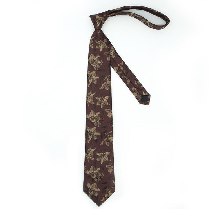 3Pcs Men's Graceful Exquisite Floral Pattern Necktie Set - image 2