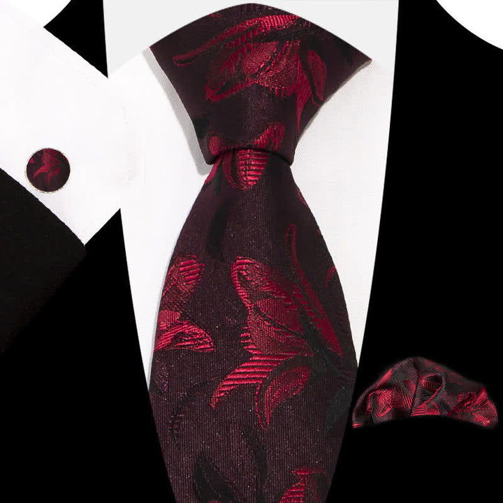 3Pcs Men's Graceful Exquisite Floral Pattern Necktie Set - Style #10 - image 14
