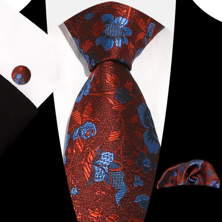 3Pcs Men's Graceful Exquisite Floral Pattern Necktie Set - Style #3 - image 7