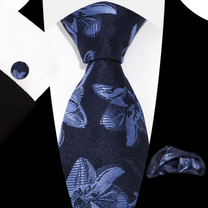 3Pcs Men's Graceful Exquisite Floral Pattern Necktie Set - Style #9 - image 13