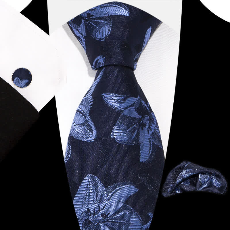 3Pcs Men's Graceful Exquisite Floral Pattern Necktie Set - Style #9 - image 13