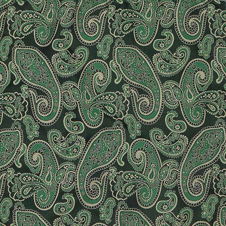 3Pcs Men's Green & Black Shade Paisley Necktie Set - image 4
