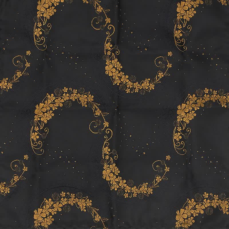 3Pcs Men's Gold & Black Exquisite Paisley Embroidery Necktie Set - image 4