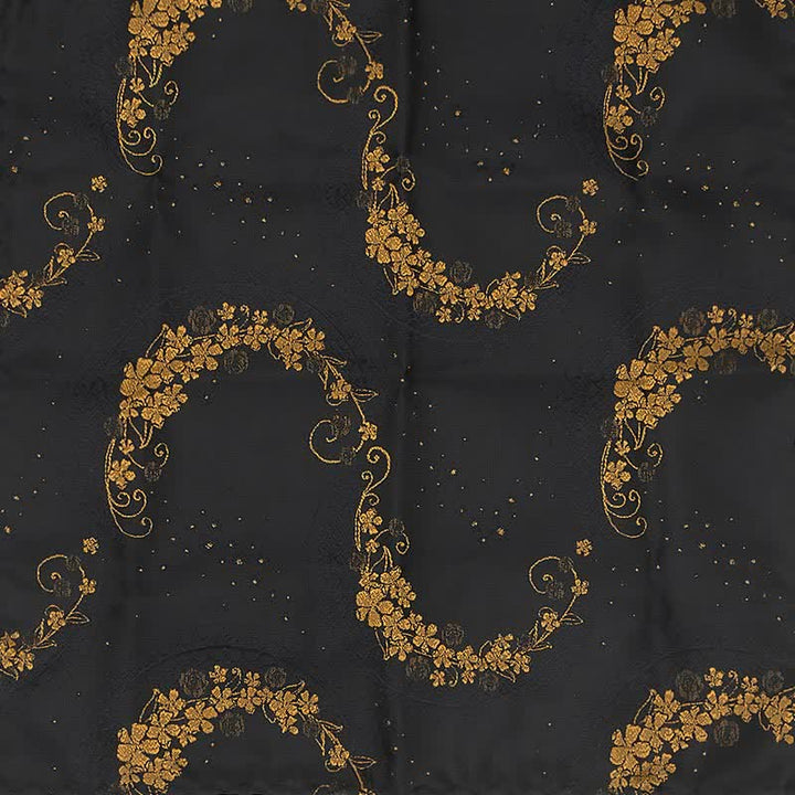 3Pcs Men's Gold & Black Exquisite Paisley Embroidery Necktie Set - image 4