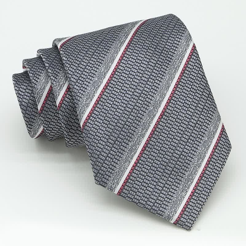 3Pcs Men's Casual Striped Office Accessory Necktie Set - image 7