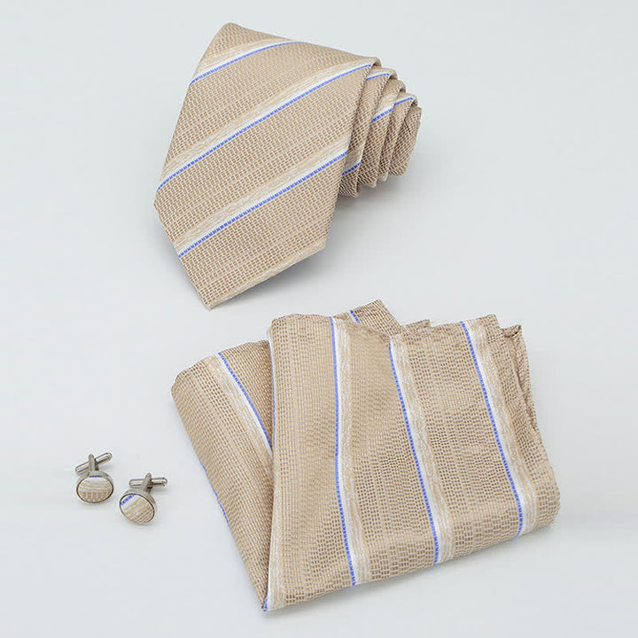 3Pcs Men's Casual Striped Office Accessory Necktie Set - image 11
