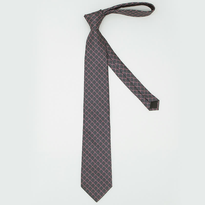 3Pcs Men's Gentlement Checked Plaid Necktie Set - image 13