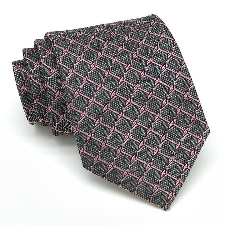3Pcs Men's Gentlement Checked Plaid Necktie Set - image 12