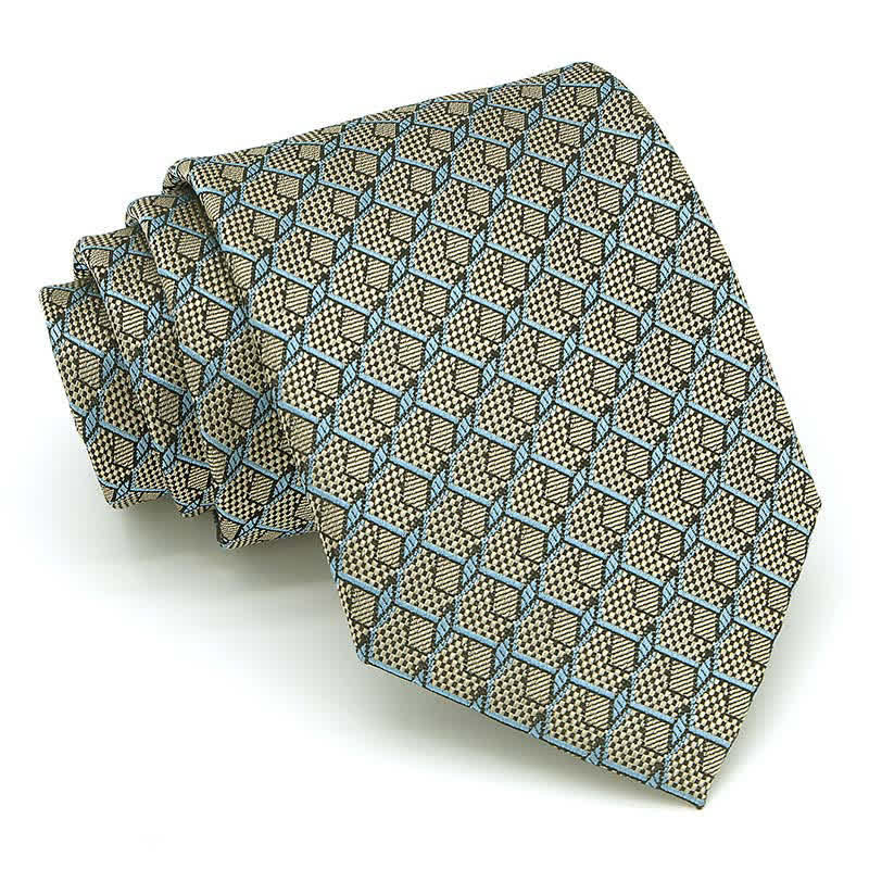 3Pcs Men's Gentlement Checked Plaid Necktie Set - image 17