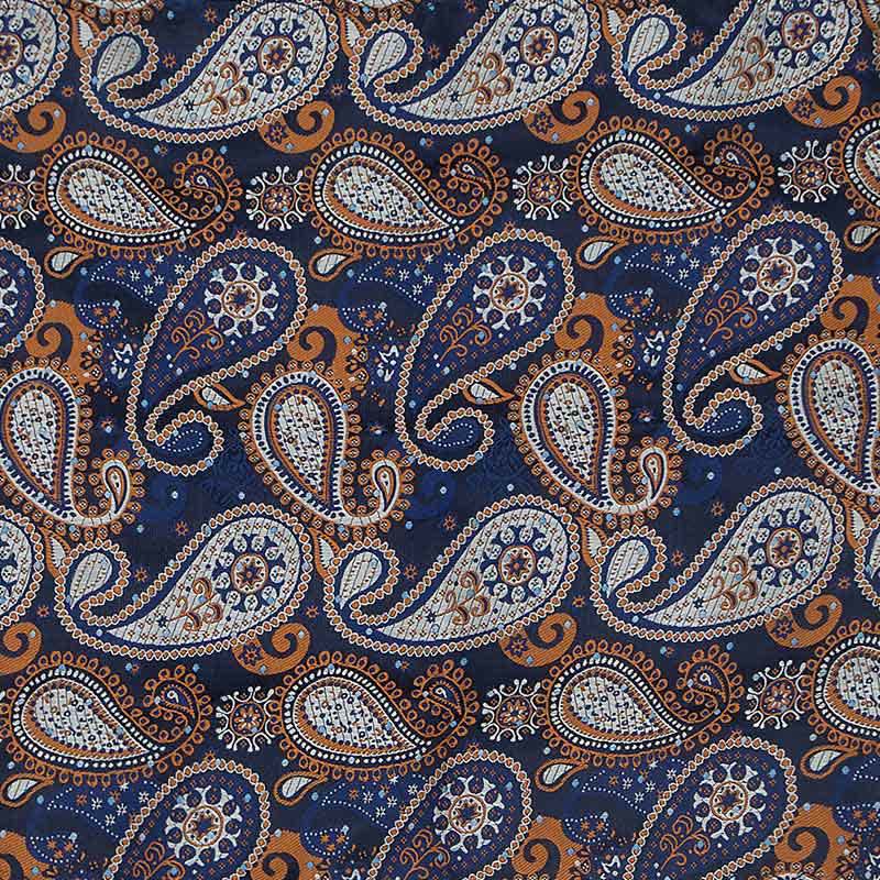 3Pcs Men's Beautiful Blue & Orange Paisley Necktie Set - image 4