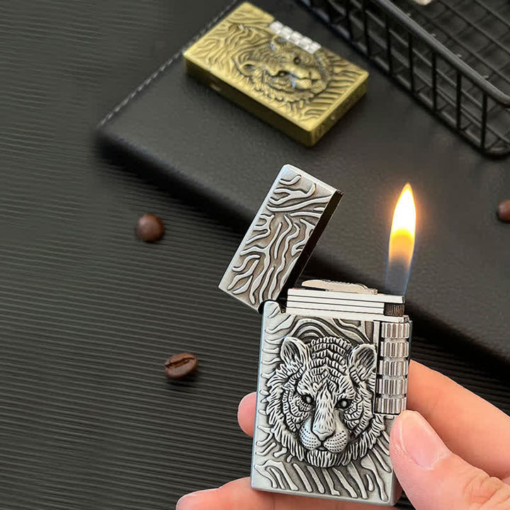 Cool Tiger Head Relief Refillable Butane Lighter - image 4