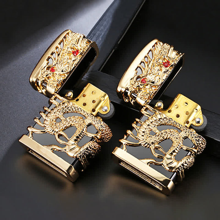 Carving Domineering Dragon Refillable Kerosene Lighter - image 3