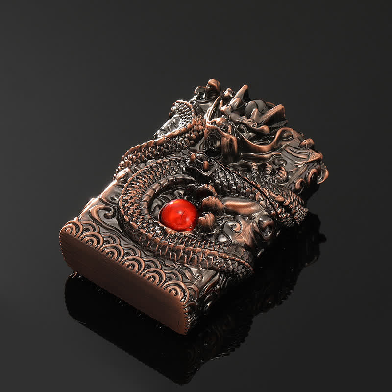 Retro Carved Dragon Design Refillable Kerosene Lighter - image 10