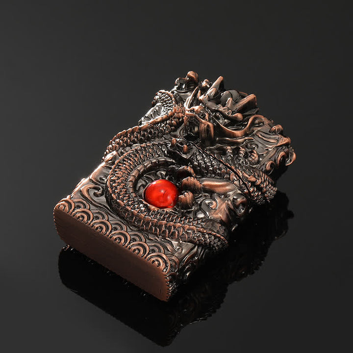 Retro Carved Dragon Design Refillable Kerosene Lighter - image 10