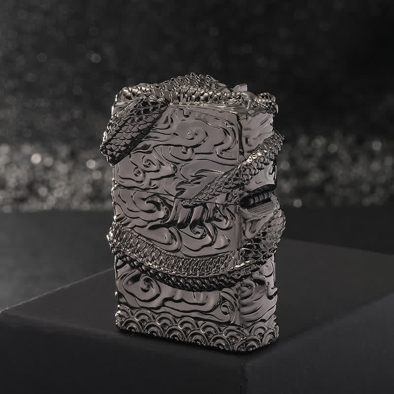 Retro Carved Dragon Design Refillable Kerosene Lighter - image 16