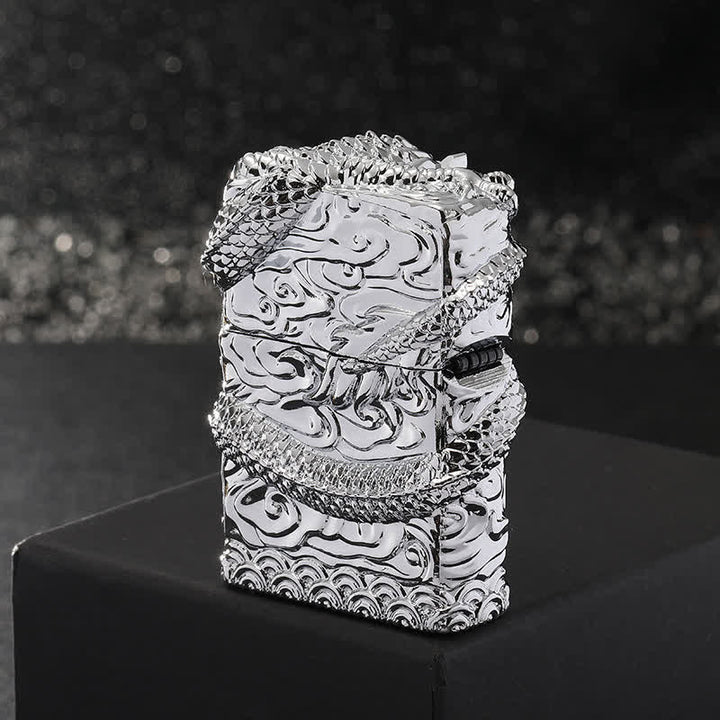 Retro Carved Dragon Design Refillable Kerosene Lighter - image 8