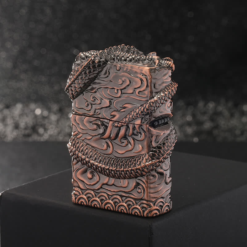 Retro Carved Dragon Design Refillable Kerosene Lighter - image 12
