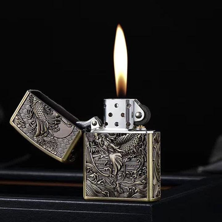 Dragon Fish Relief Refillable Kerosene Lighter - image 4