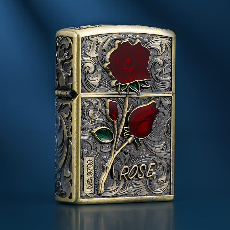 Portable Rose Flowers Refillable Kerosene Lighter - image 2