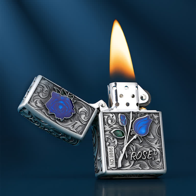 Portable Rose Flowers Refillable Kerosene Lighter - image 9