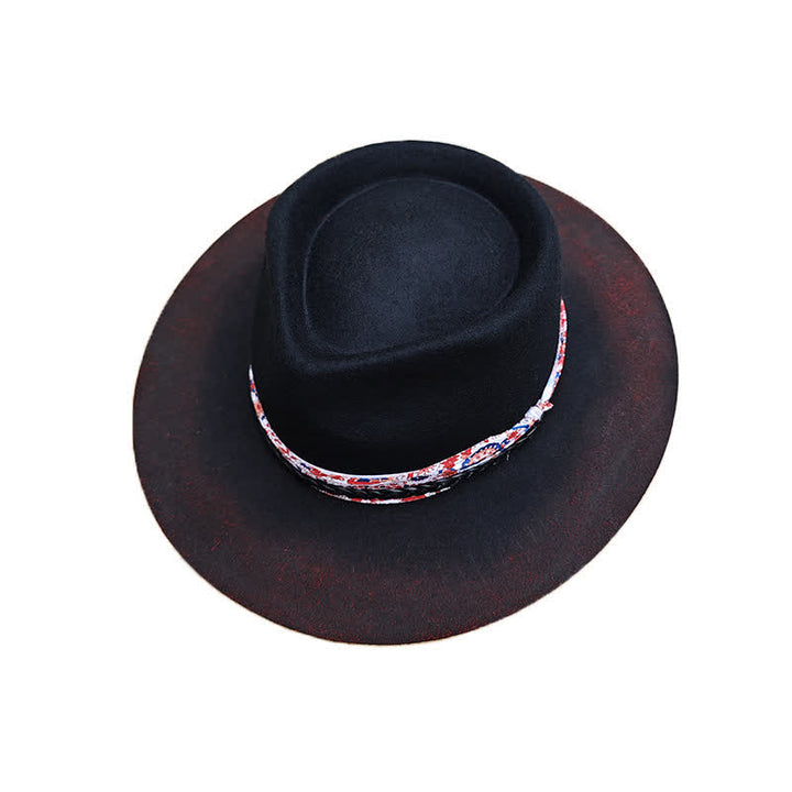 Funny Red Paisley Band Belt Black Cowboy Hat - image 7
