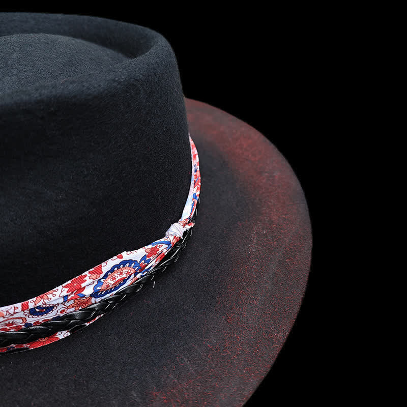 Funny Red Paisley Band Belt Black Cowboy Hat - image 6