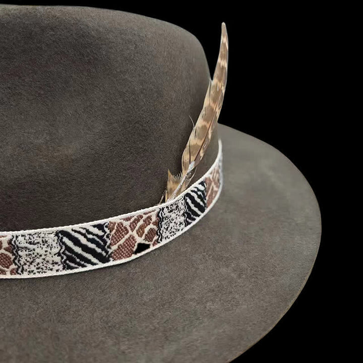 Dark Green Exotic Design Band with Feather Cowboy Hat - image 5
