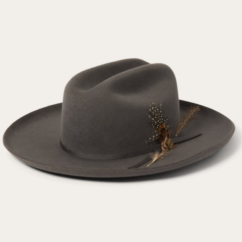 Elagant Carnivals Festival Ribbon Feather Cowboy Hat - Black - L (23 1/4"-23 5/8") - image 1